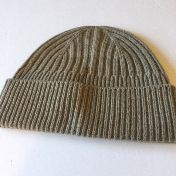 ALLSAINTS RIB MIX KNIT WOOL BLEND BEANIE IN KHAKI OS UNISEX ADULT NWT main image 4
